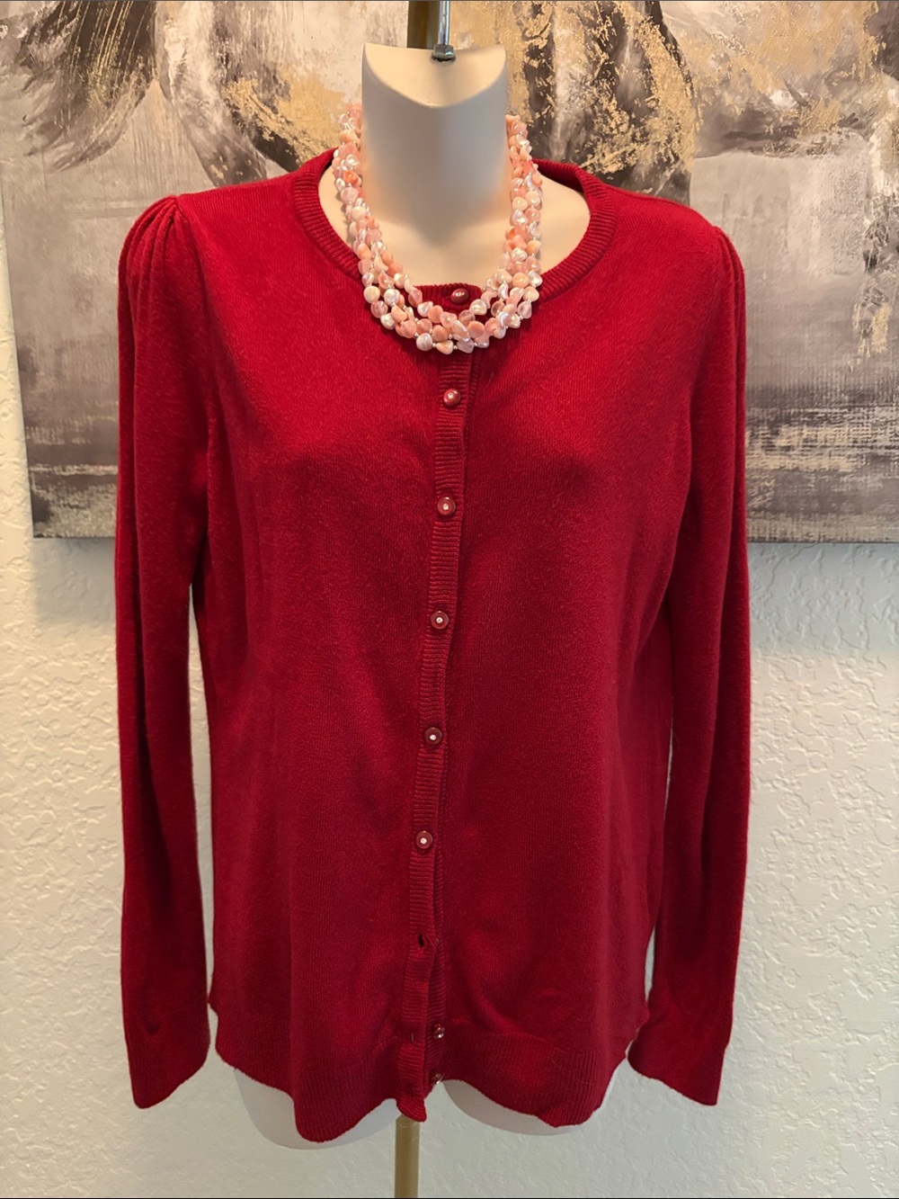East 5th Red Button‑Front Cardigan